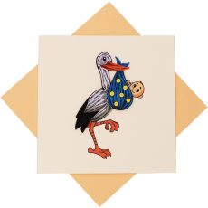 Quilled Stork Delivery Card