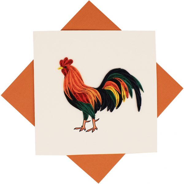 Quilled Rooster Greeting Card