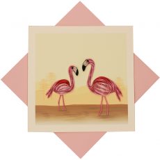 Quilled Flamingos Greeting Card