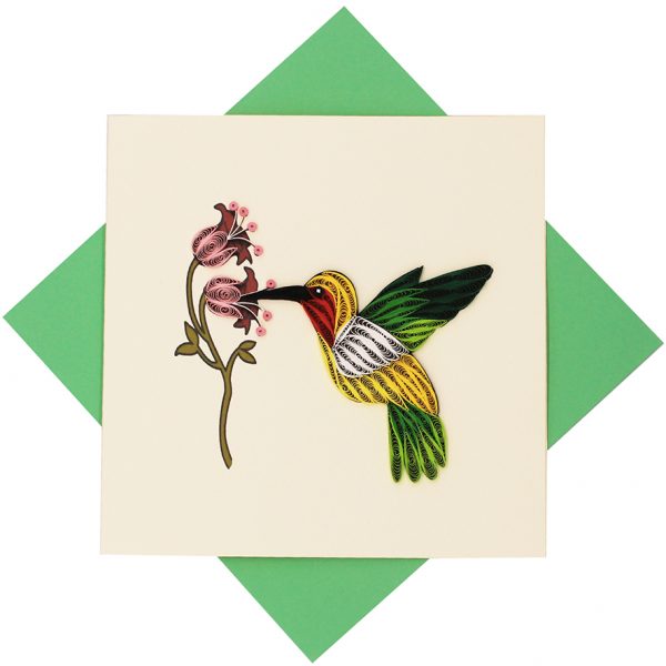 Quilled Hummingbird Greeting Card