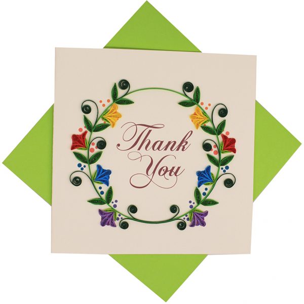 Quilled Thank You Wreath Card