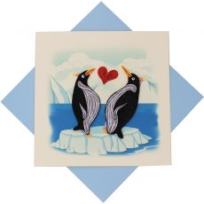 Quilled Love Penguins Card