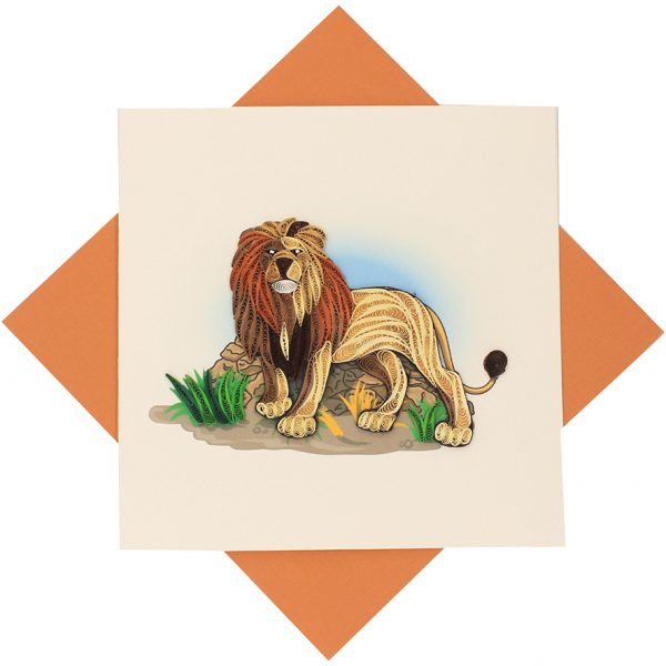 Quilled Lion Greeting Card
