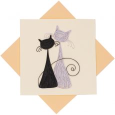 Quilled Cat Couples Card