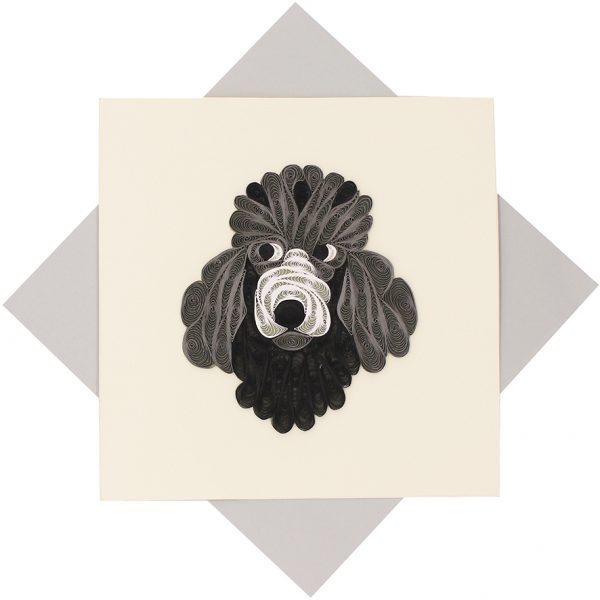 Quilled Poodle Face Card