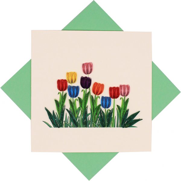 Quilled Multicolored Tulips Card